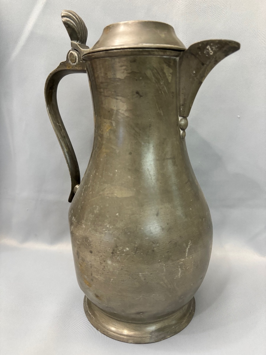 Valenciennes Jb Vrizet Pewter Pitcher, 19th Century -photo-4