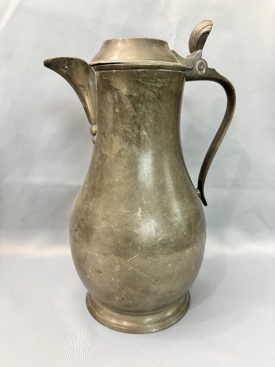 Valenciennes Jb Vrizet Pewter Pitcher, 19th Century -photo-2