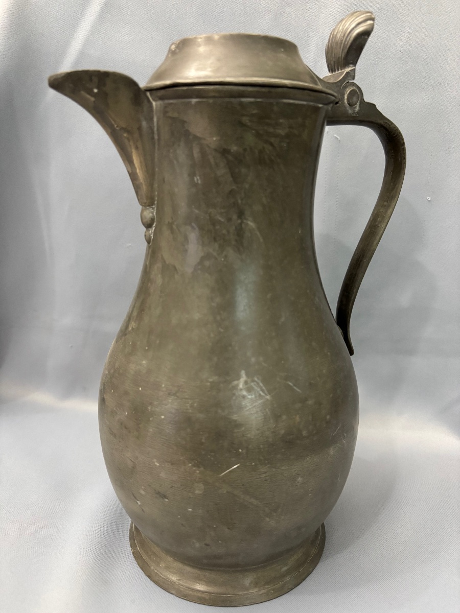 Valenciennes Jb Vrizet Pewter Pitcher, 19th Century 