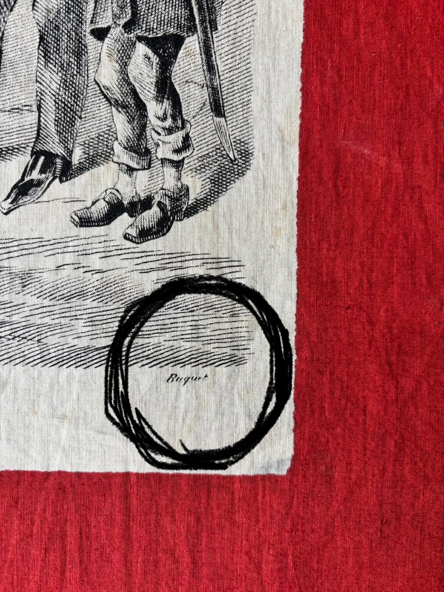 Patriotic And Satirical Scarf, 19th Century -photo-4