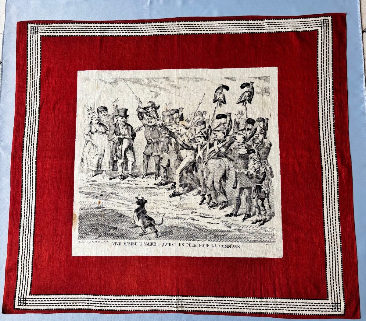 Patriotic And Satirical Scarf, 19th Century -photo-1