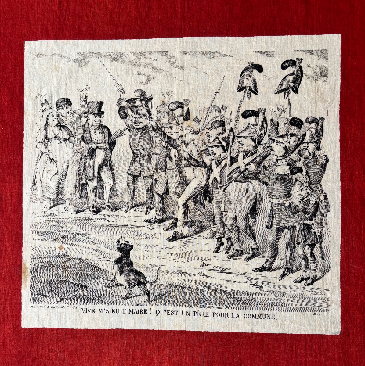 Patriotic And Satirical Scarf, 19th Century -photo-4