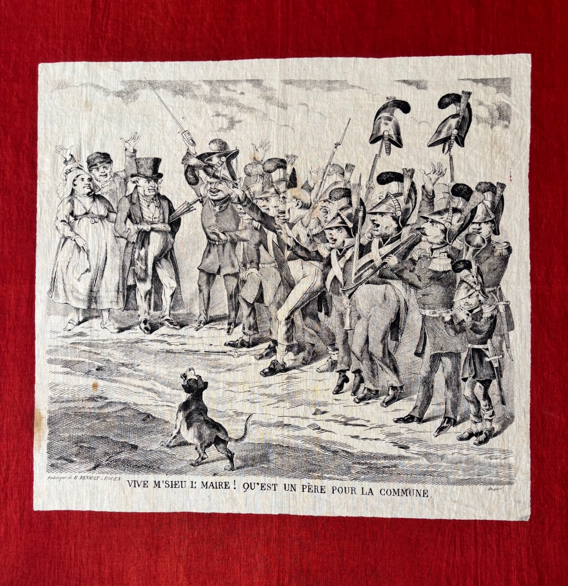 Patriotic And Satirical Scarf, 19th Century -photo-5