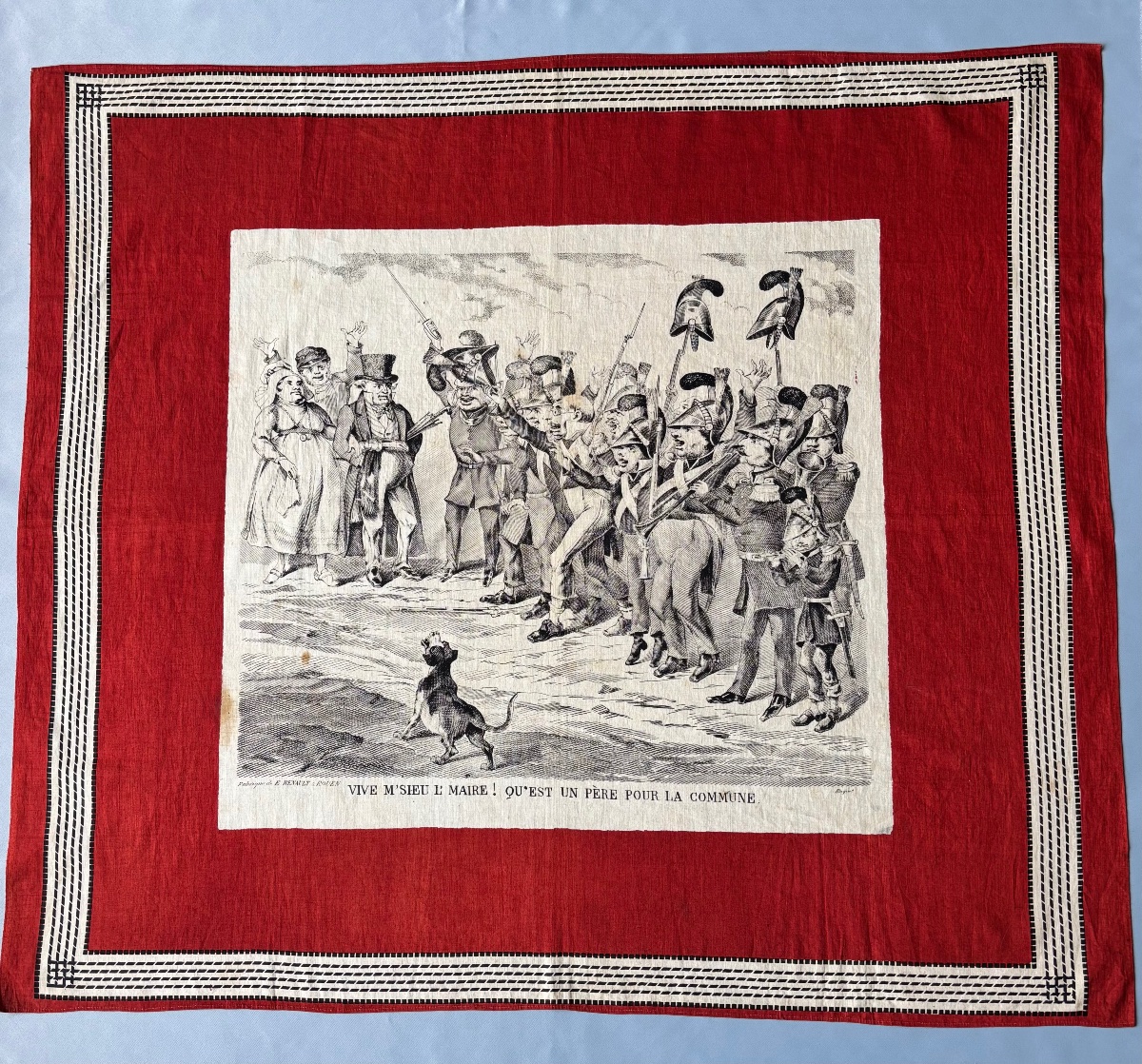 Patriotic And Satirical Scarf, 19th Century -photo-6