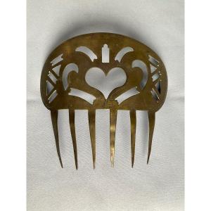 Large Folk Art Hair Comb