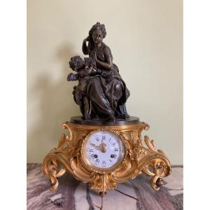 Clock <the Toilet Of Psyche> 19th Century 
