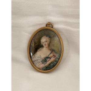 Portrait On Ivory < Young Naked Woman > Late 18th Century 