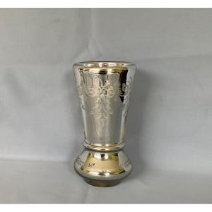 19th Century Eglomisé Glass Vase 