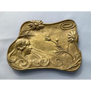 Bronze Vide Poche Art Nouveau Elias Rosa Fin 19éme Siècle 