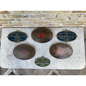 Boucherie Ensemble De Plaques Fin 19éme Siècle 