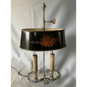 20th Century Silver Plated Bronze Hot Water Bottle Lamp 