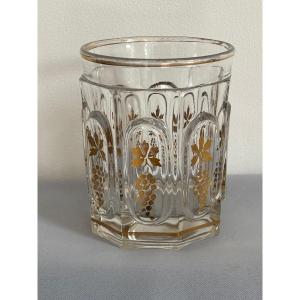 Verre Charles X doré à facettes 19éme Siècle 