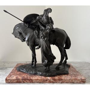 Vannetti Angiolo bronze < Le cavalier romain faisant ses adieux à sa bien aimée > 1881 / 1962