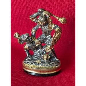 Sceau à cacheter en argent et vermeil 1818/1890