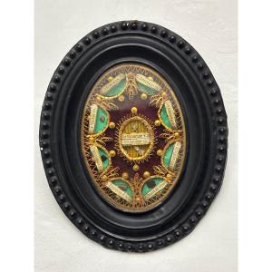 Cadre reliquaire paperolles milieu du 19éme Siècle 