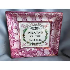 Emblematic Faience Plaque From Moore & Co Of Sunderland, 19th Century 