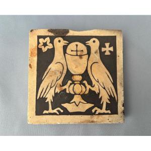 Ceramic Tile < Aux Colombes > Circa 19th Century 