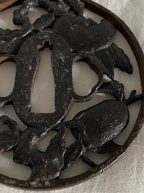 Tsuba Decorated With Leaves And Fruits-photo-3