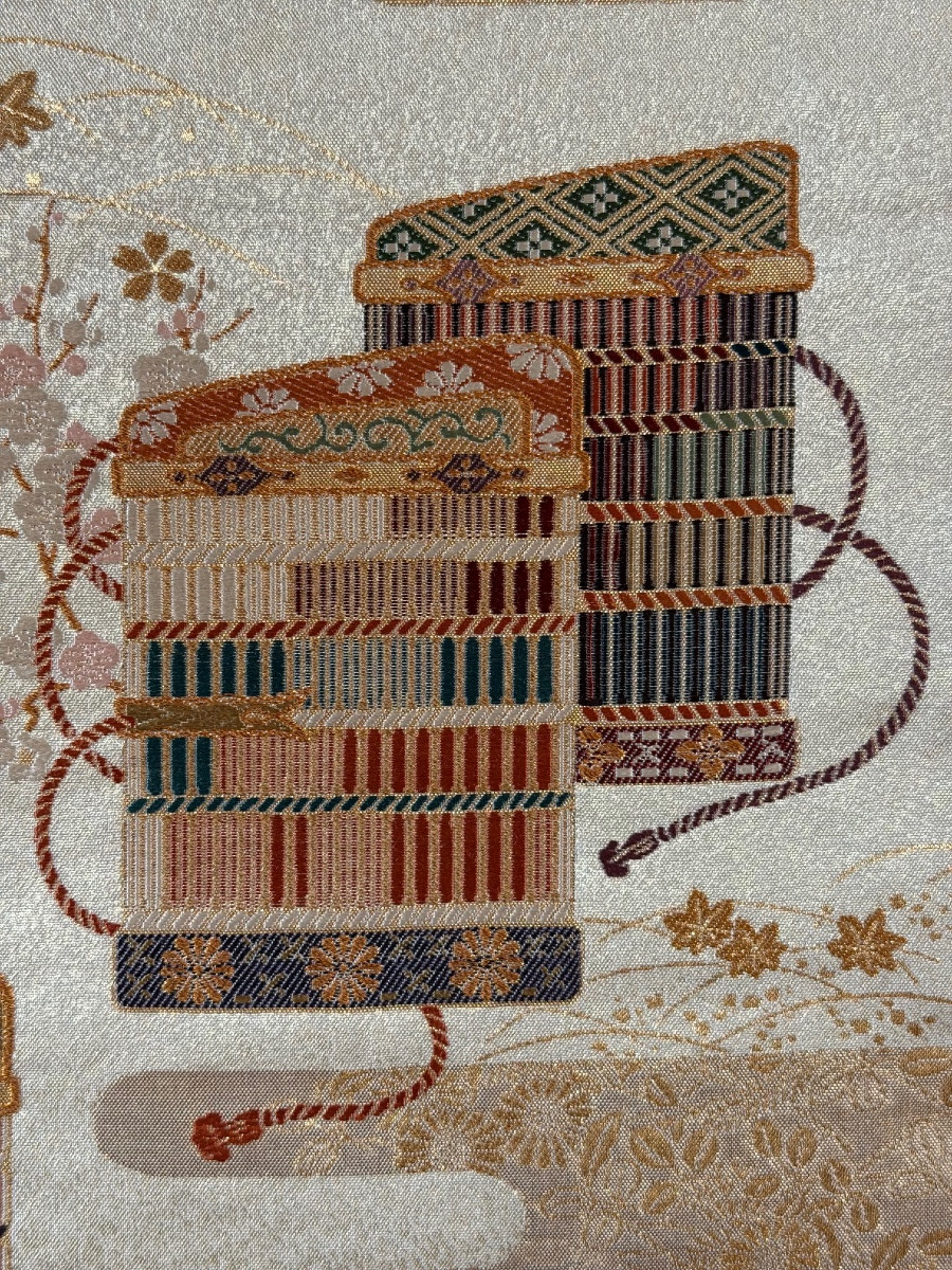 Obi With Sode Decoration Or Japanese Belt-photo-2