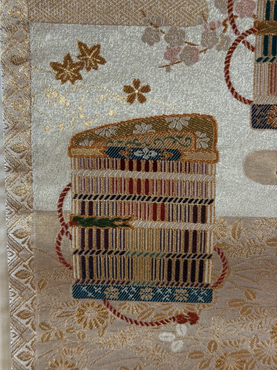 Obi With Sode Decoration Or Japanese Belt-photo-3