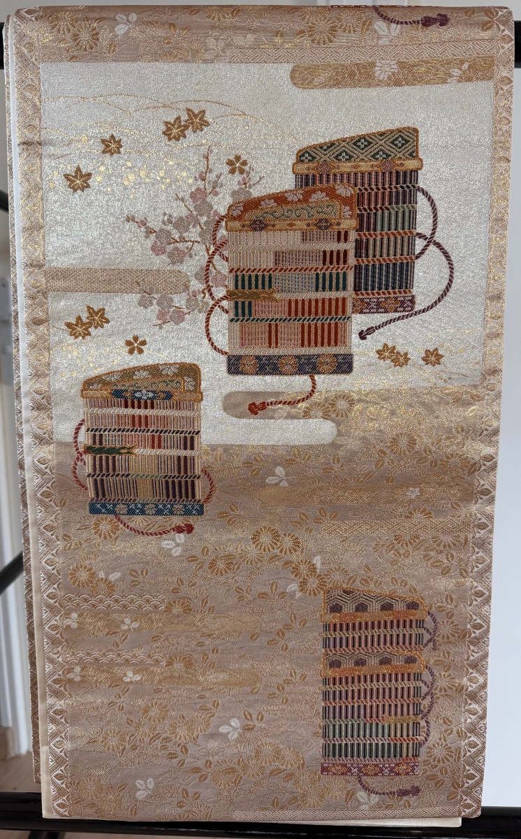 Obi With Sode Decoration Or Japanese Belt