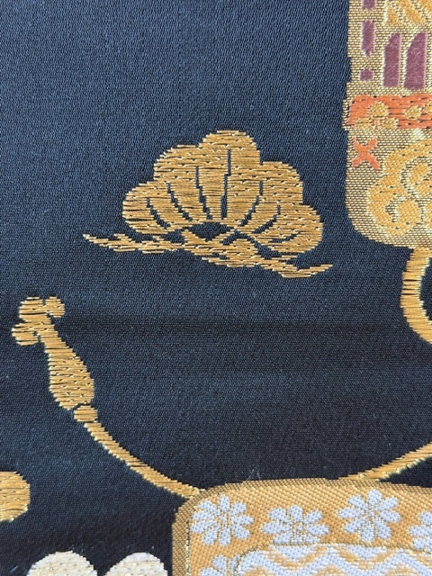 Obi With Sode Decoration Or Japanese Belt-photo-5