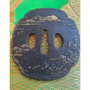 Tsuba A Decor De Paysage