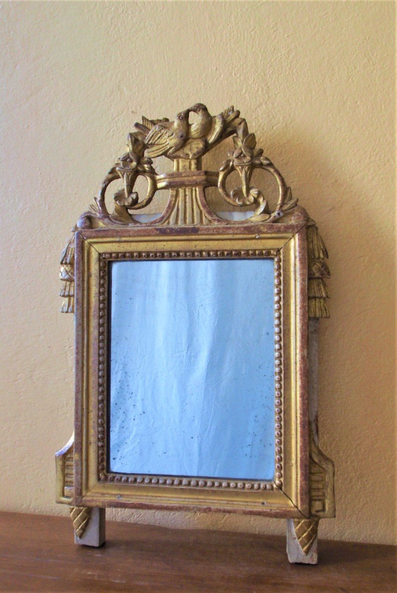 Small Louis XVI Mirror In Golden Wood