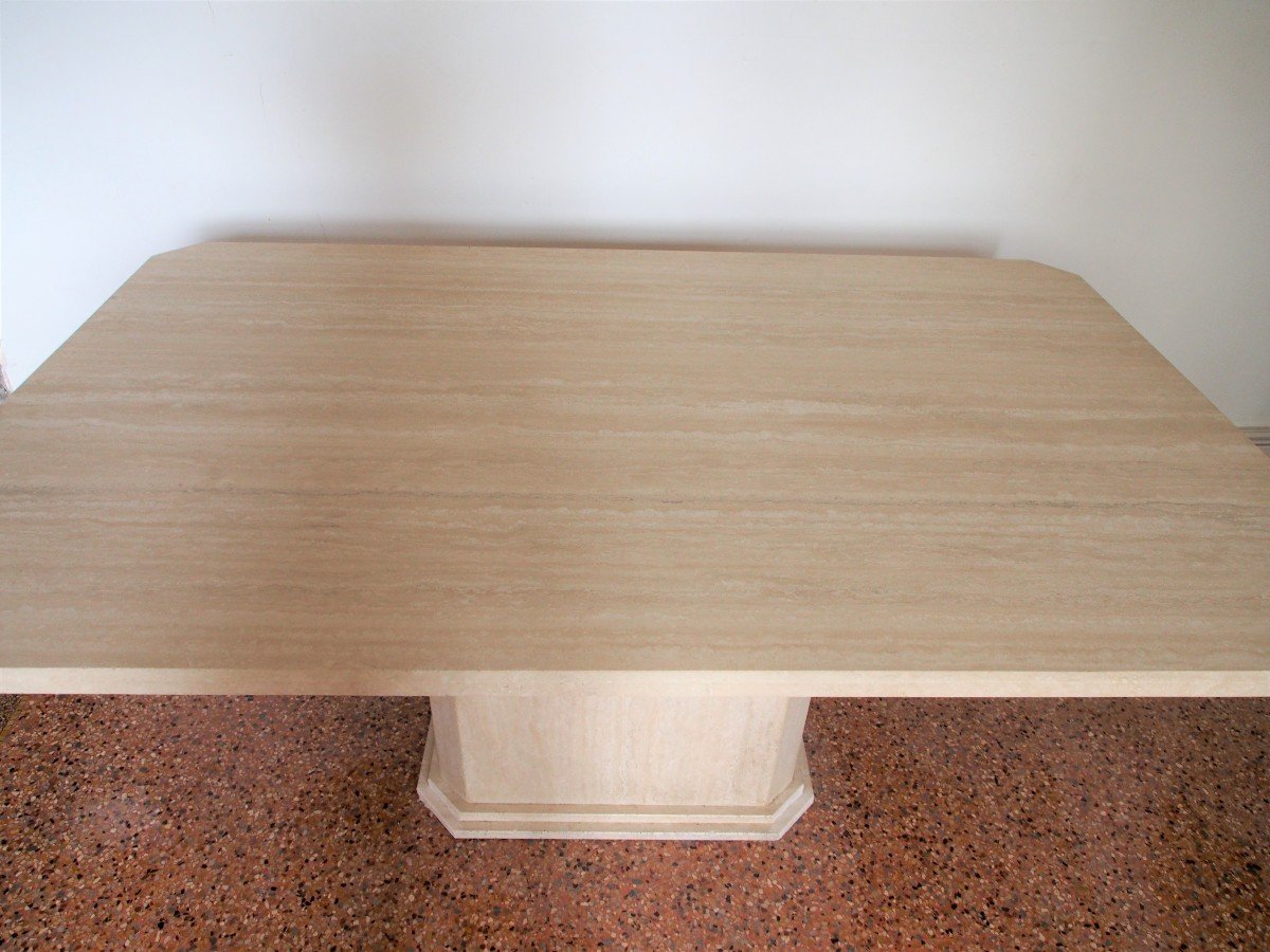 Proantic: Table De Salle à Manger En Travertin