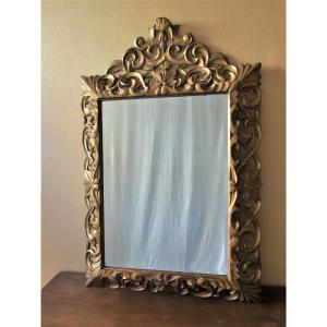 Renaissance Style Golden Wood Mirror