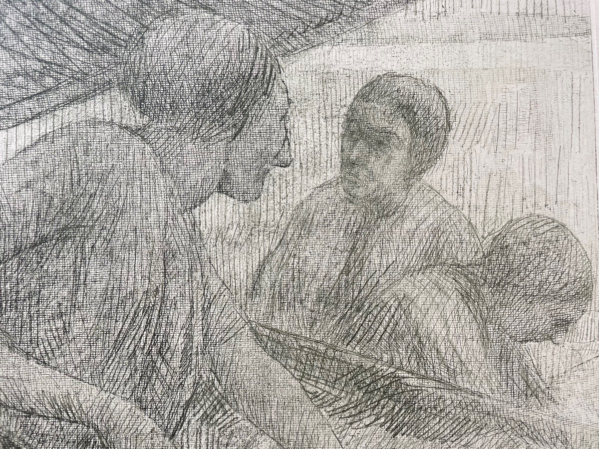 Lithographie Signée Harold Altman «Marché Parisien »-photo-3