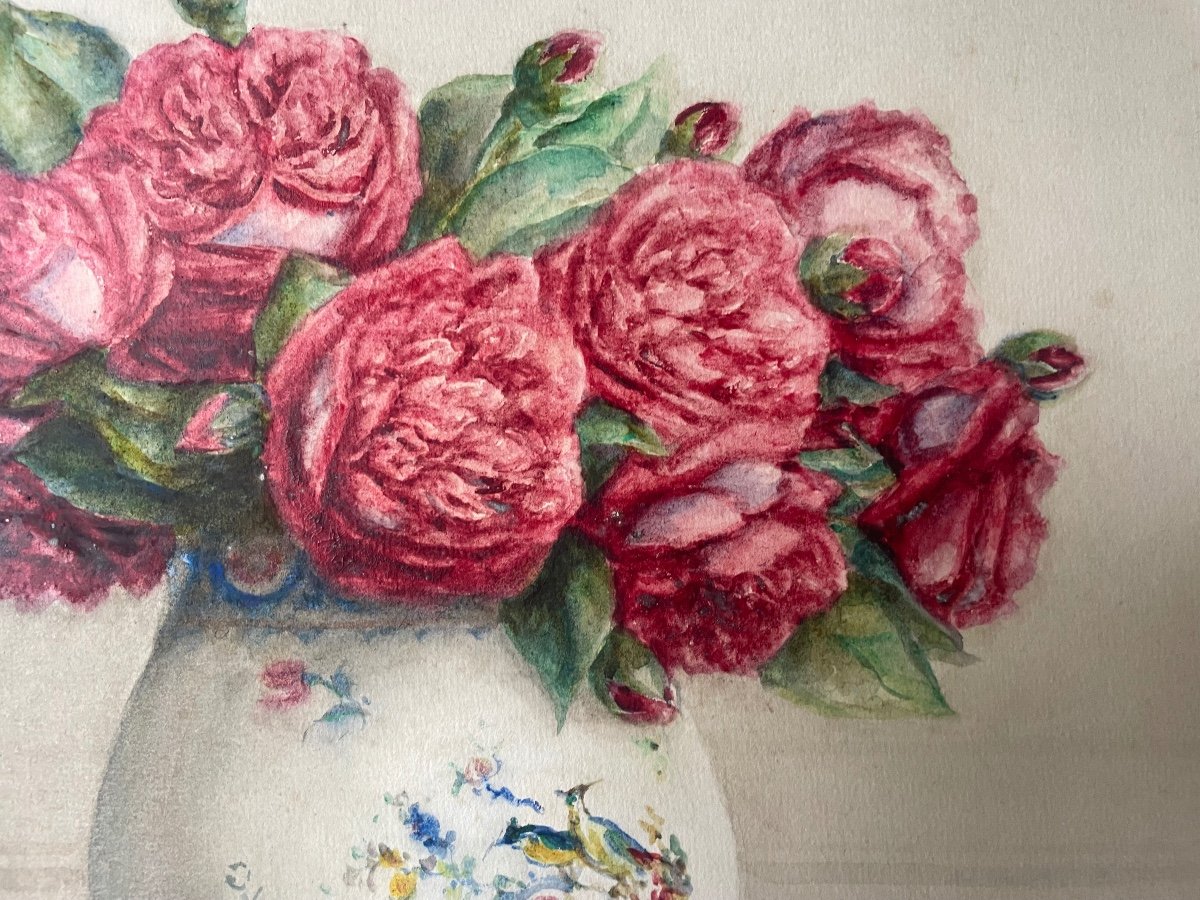 Isidore Rosenstock « Composition Florale aux Roses  Anciennes»-photo-3