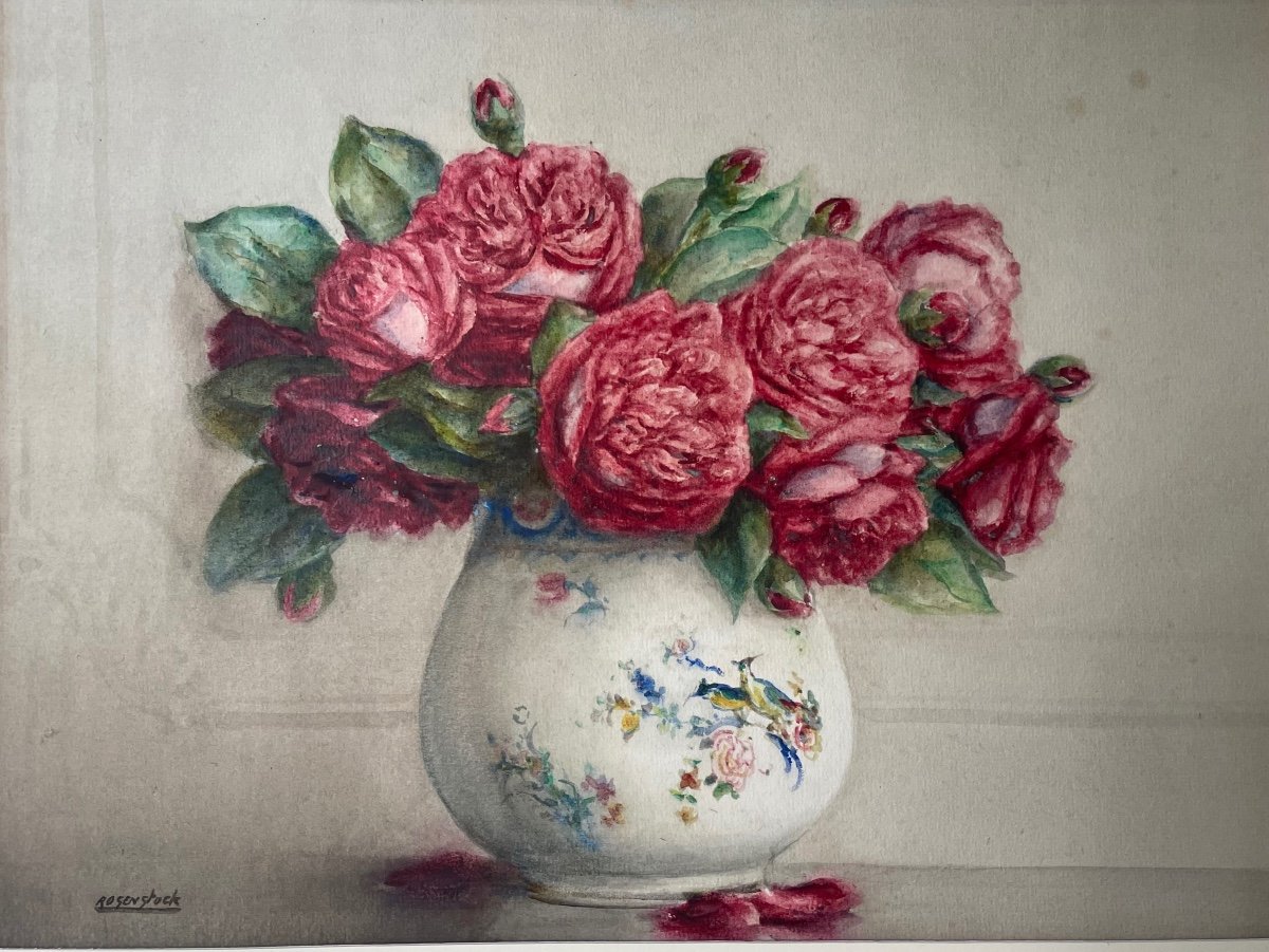 Isidore Rosenstock « Composition Florale aux Roses  Anciennes»-photo-3
