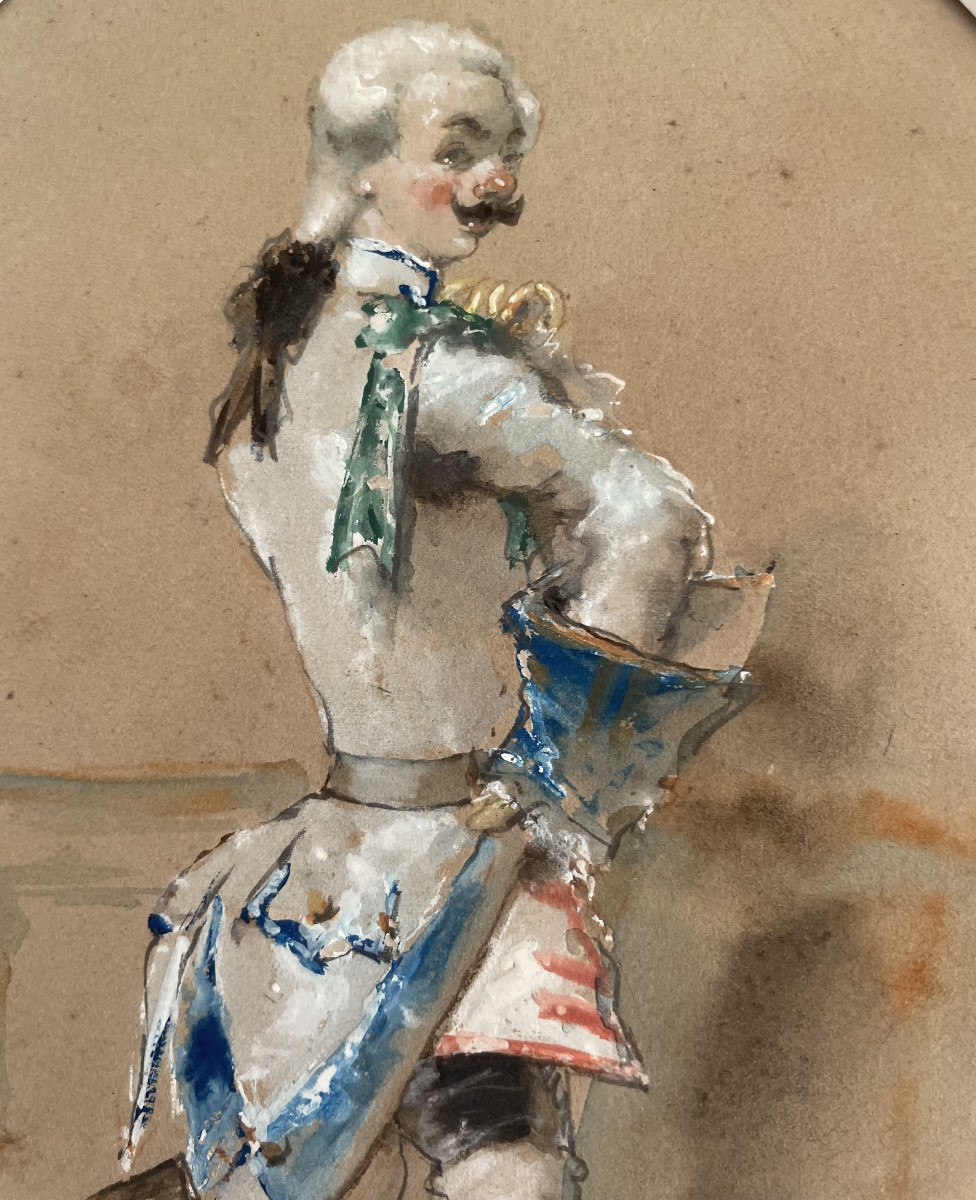 «Costume de Théâtre » Aquarelle et Gouache Fin 19ème-photo-2