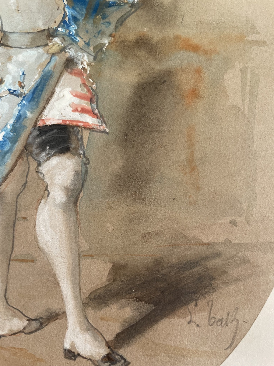 «Costume de Théâtre » Aquarelle et Gouache Fin 19ème-photo-3