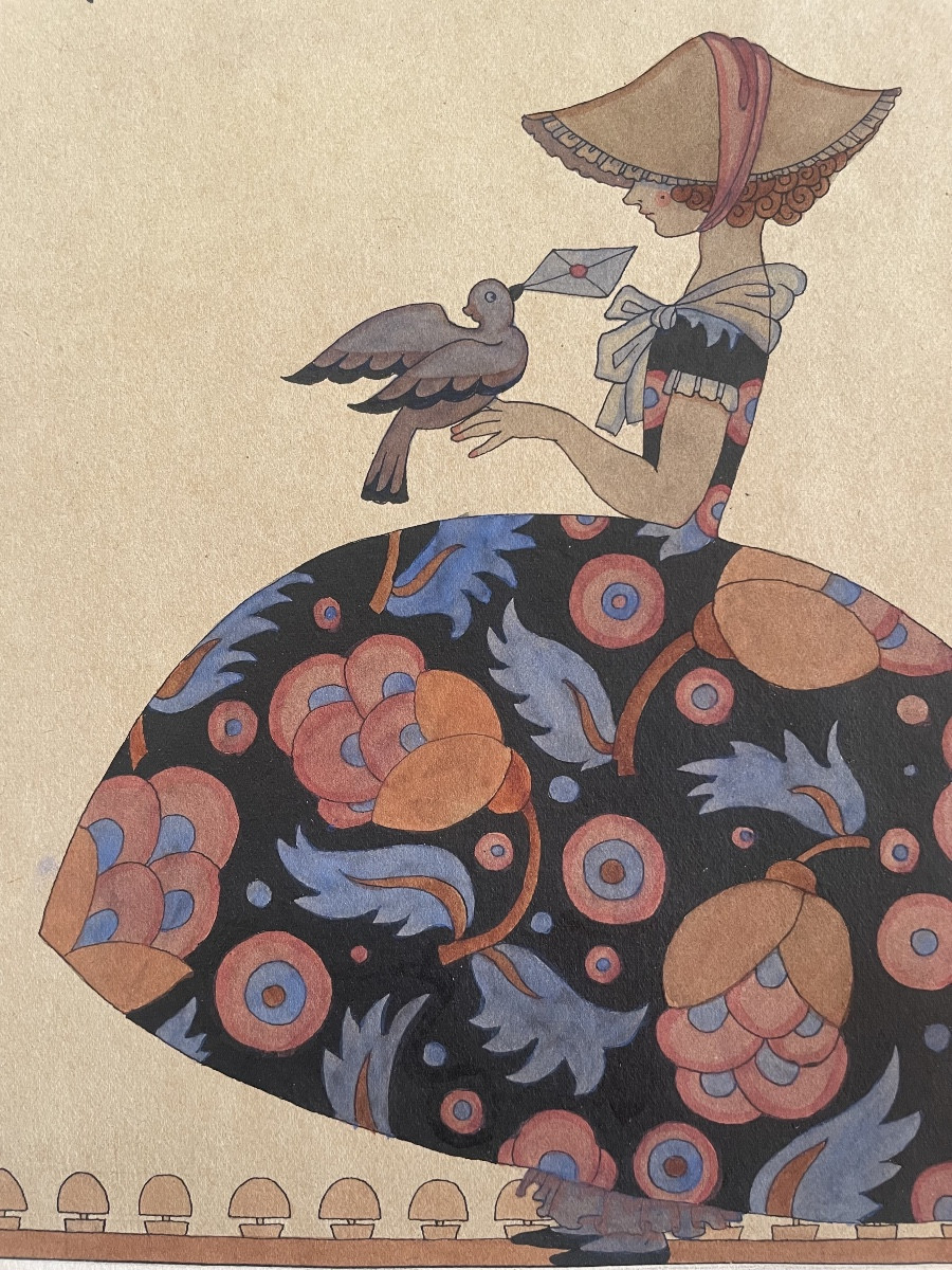 Denise Millon  Dessin Original «Mieux Vaut l’Oiseau dans la Main que le Faisan qui Vole »-photo-2