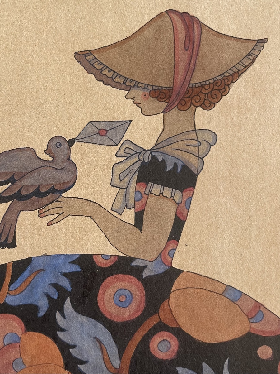 Denise Millon  Dessin Original «Mieux Vaut l’Oiseau dans la Main que le Faisan qui Vole »-photo-4