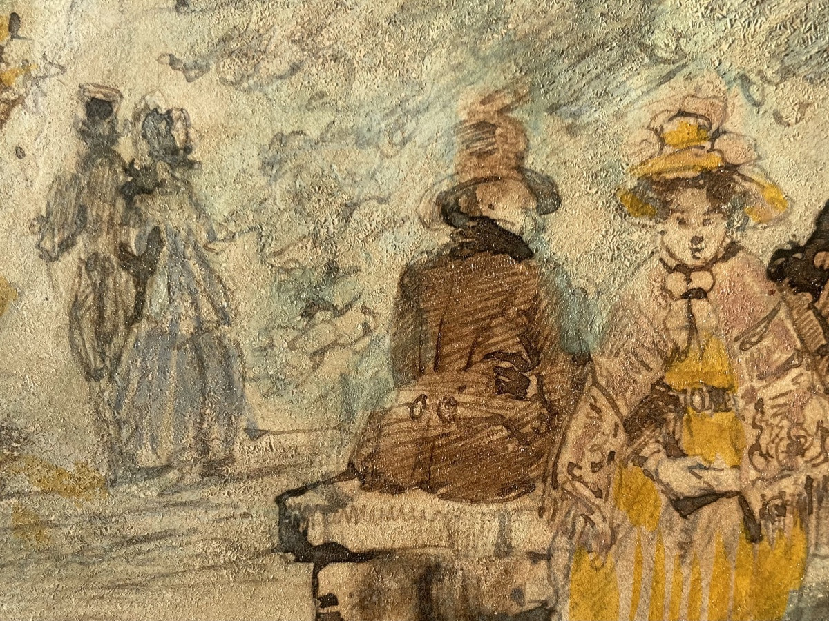 Henry Monnier Original, Watercolor And Wash 19th Century-photo-4
