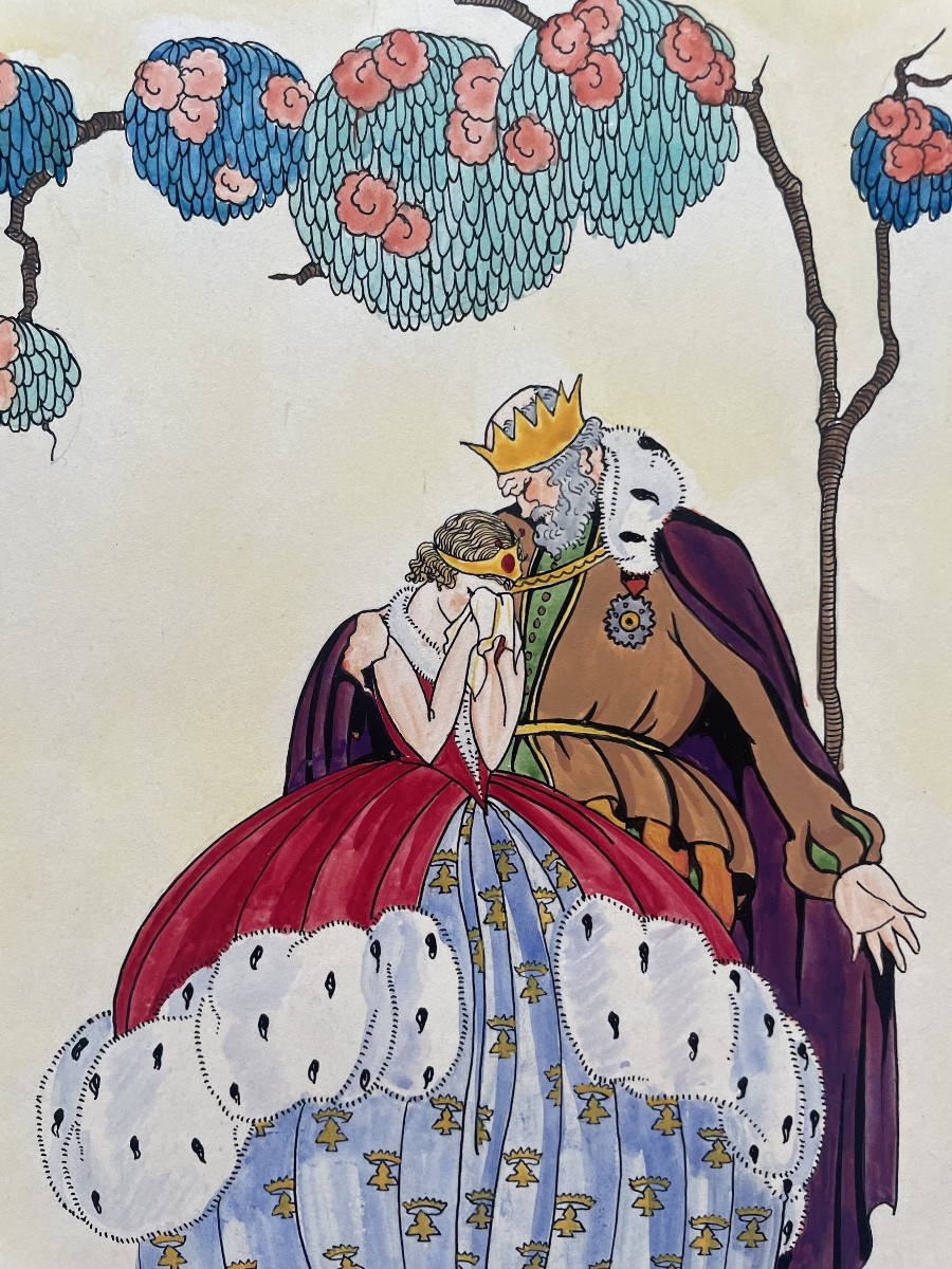 Traditional Nursery Rhyme "three Young Drummers" Drawing From The 1930s By Coleth.-photo-3