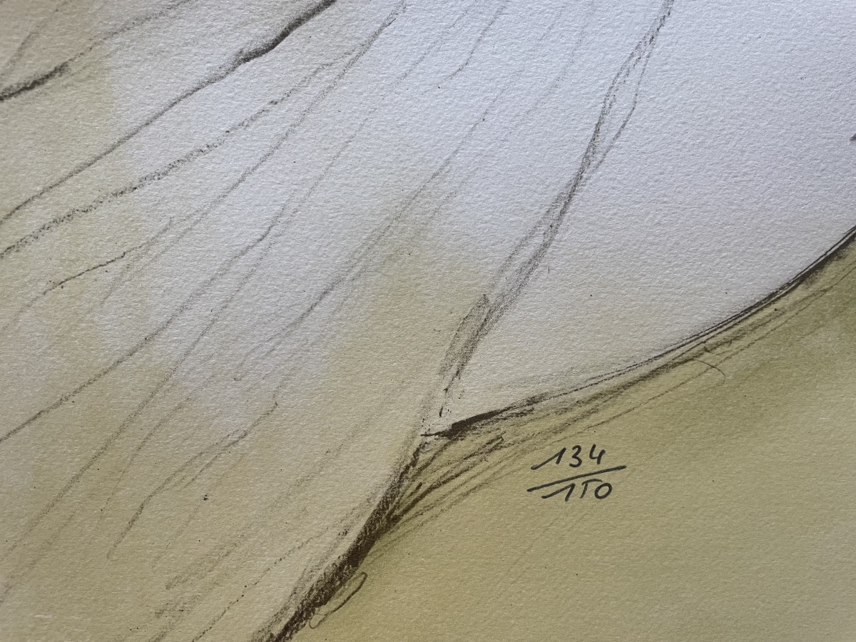 Nu féminin, lithographie signée de l’artiste Bernard Charoy -photo-4