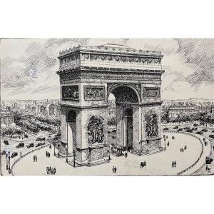 Dessin à l’encre « L’ Arc de Triomphe » Paris