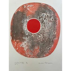 Gravure d’André Bergeron «Soleil Rouge »