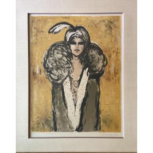 Cassigneul, lithographie ancienne originale, signée au crayon, esprit Van  Dongen