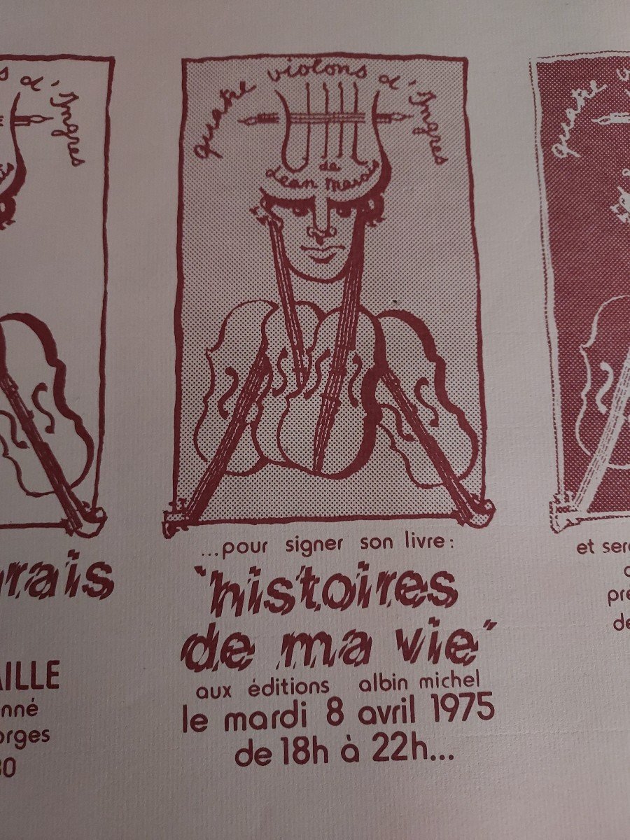 Poster By Jean Marais The Four Violins Of Ingres Signed-photo-3