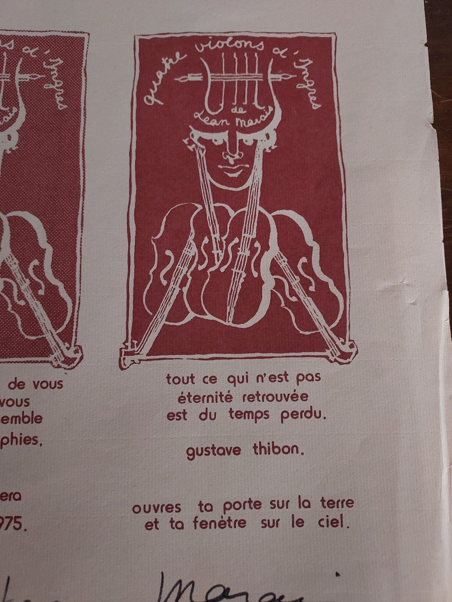 Affiche De Jean Marais Les Quatre Violons d'Ingres Signé -photo-3