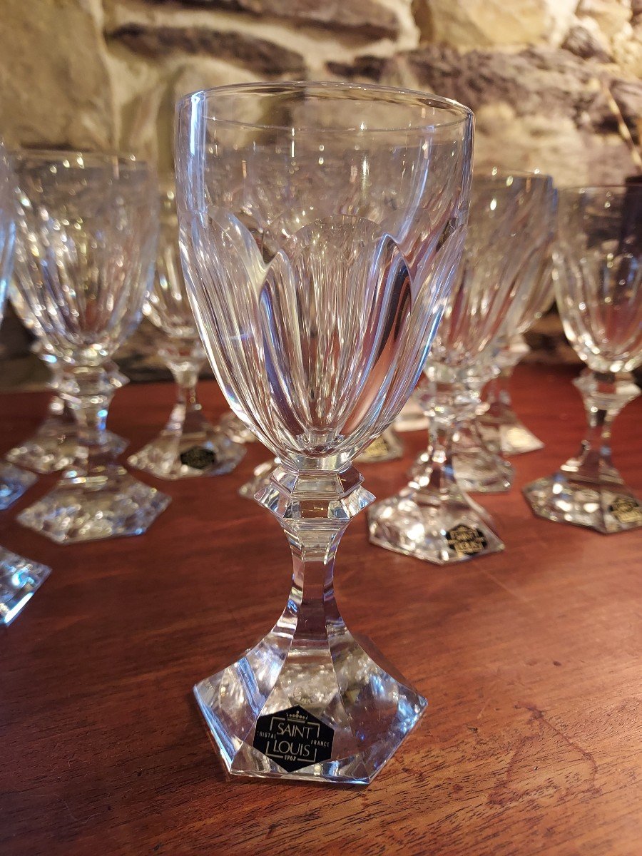 16 Verres à Vin en cristal de Saint Louis Modèle Chambord -photo-3
