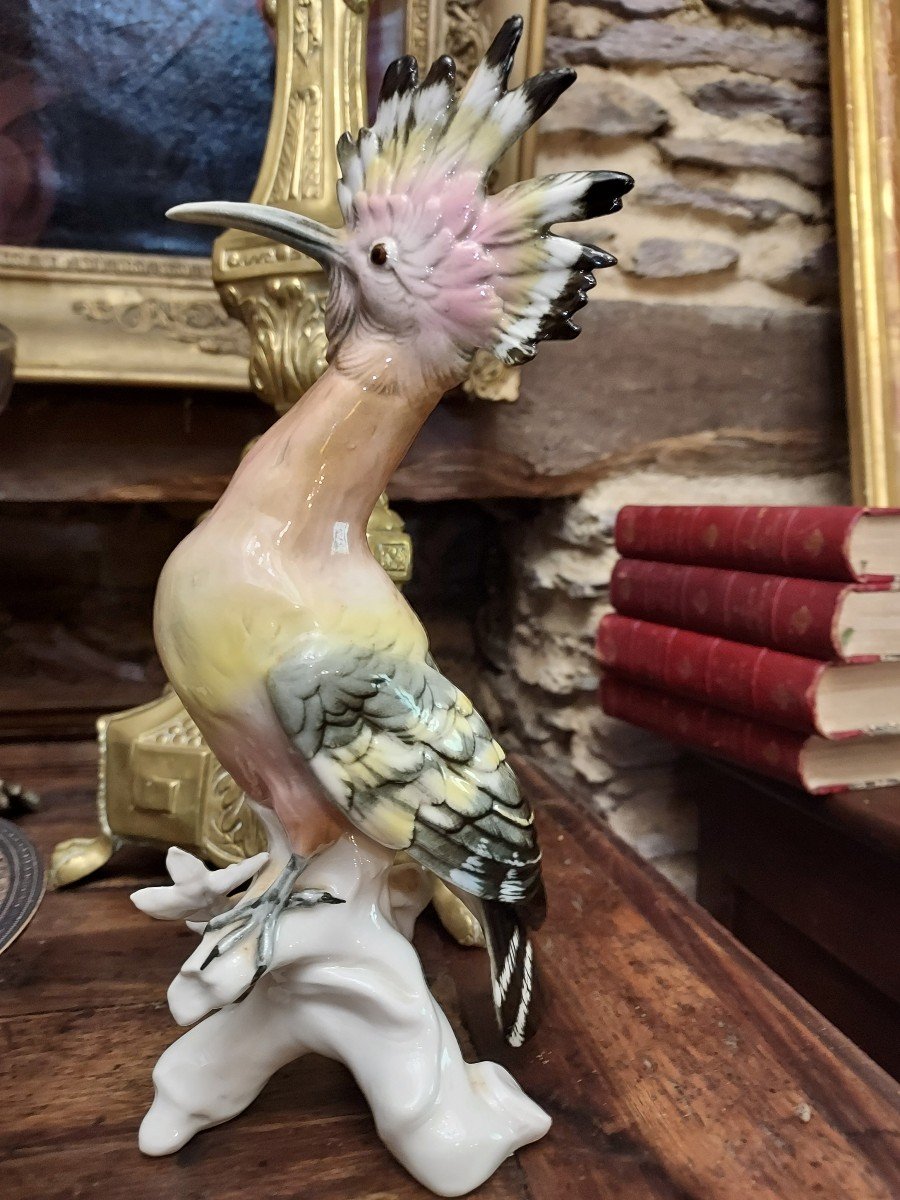 Huppe oiseau En Porcelaine Allemande Par Karl Ens Grand Modèle -photo-2