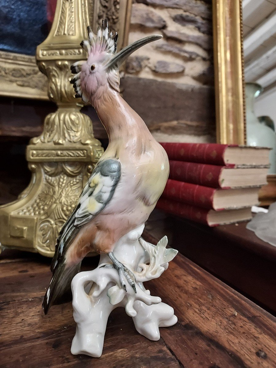 Huppe oiseau En Porcelaine Allemande Par Karl Ens Grand Modèle -photo-4