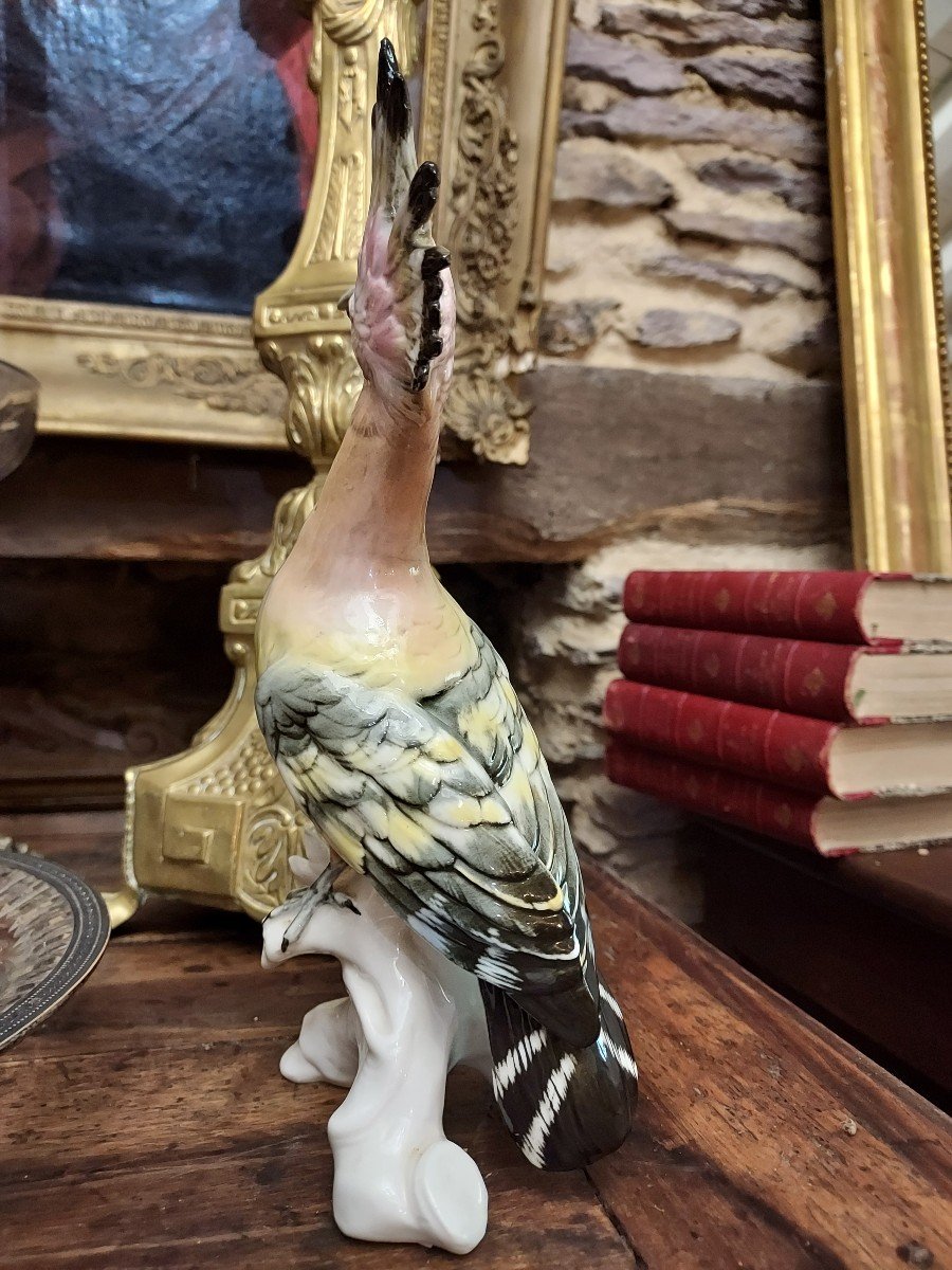 Huppe oiseau En Porcelaine Allemande Par Karl Ens Grand Modèle -photo-4