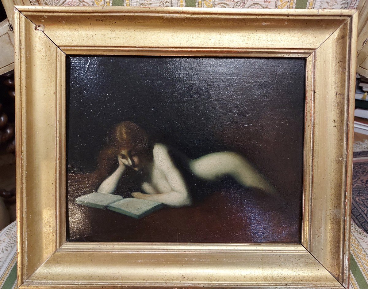Oil On Cardboard After Jean-jacques Henner